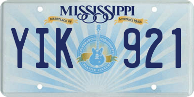 MS license plate YIK921