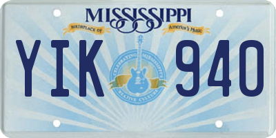 MS license plate YIK940