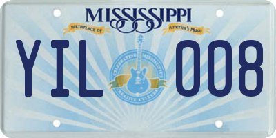 MS license plate YIL008