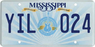 MS license plate YIL024