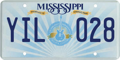 MS license plate YIL028