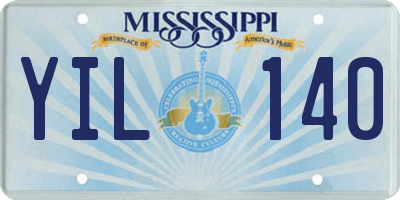 MS license plate YIL140