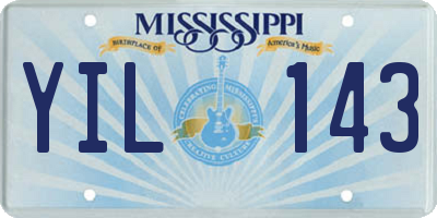 MS license plate YIL143