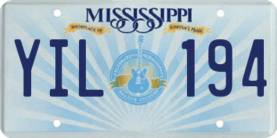 MS license plate YIL194