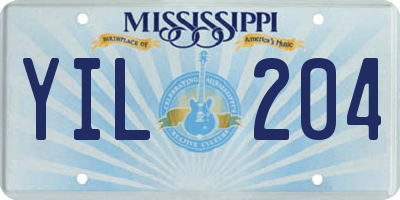 MS license plate YIL204