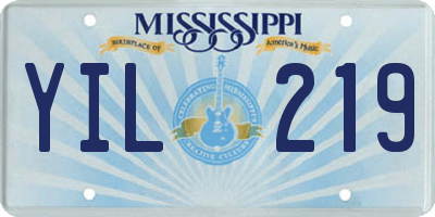 MS license plate YIL219