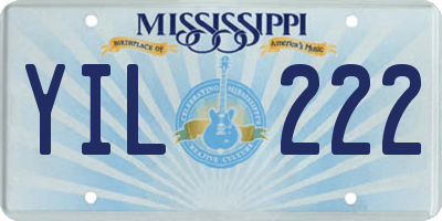 MS license plate YIL222