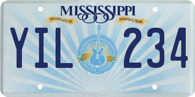 MS license plate YIL234