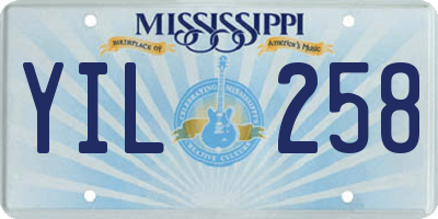 MS license plate YIL258