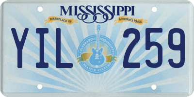 MS license plate YIL259