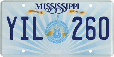MS license plate YIL260