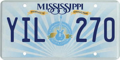 MS license plate YIL270