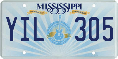 MS license plate YIL305