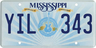 MS license plate YIL343