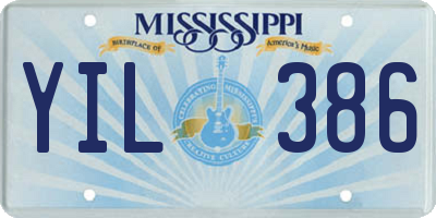 MS license plate YIL386