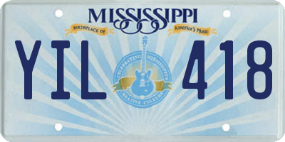 MS license plate YIL418