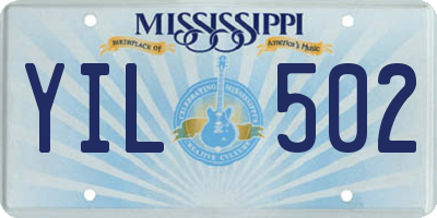 MS license plate YIL502