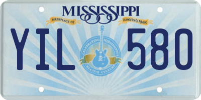 MS license plate YIL580