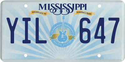 MS license plate YIL647