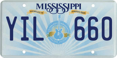 MS license plate YIL660