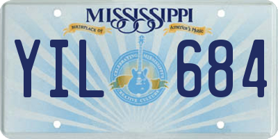 MS license plate YIL684