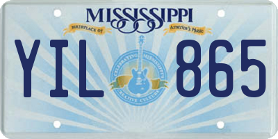 MS license plate YIL865