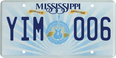 MS license plate YIM006
