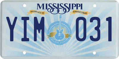 MS license plate YIM031