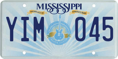 MS license plate YIM045