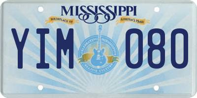 MS license plate YIM080