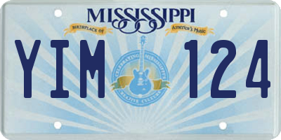 MS license plate YIM124
