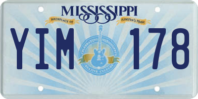 MS license plate YIM178