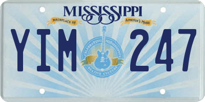MS license plate YIM247