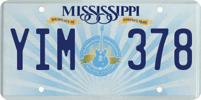 MS license plate YIM378