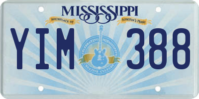 MS license plate YIM388