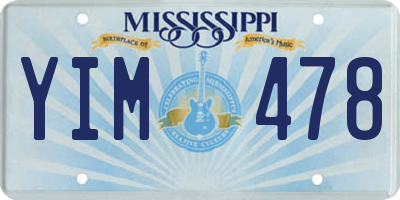 MS license plate YIM478