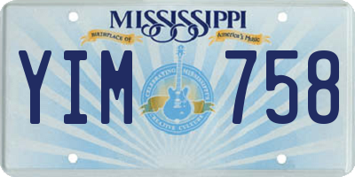 MS license plate YIM758