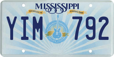 MS license plate YIM792