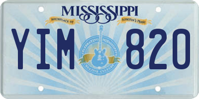MS license plate YIM820