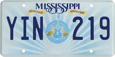MS license plate YIN219