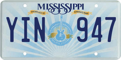 MS license plate YIN947