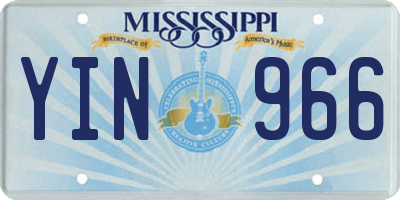 MS license plate YIN966