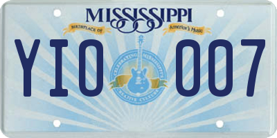 MS license plate YIO007