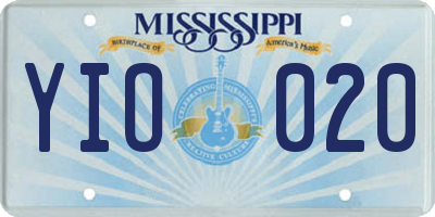 MS license plate YIO020