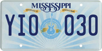 MS license plate YIO030