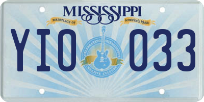 MS license plate YIO033