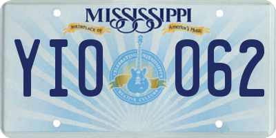 MS license plate YIO062