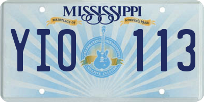 MS license plate YIO113