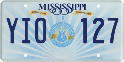 MS license plate YIO127