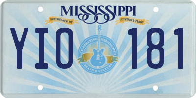 MS license plate YIO181